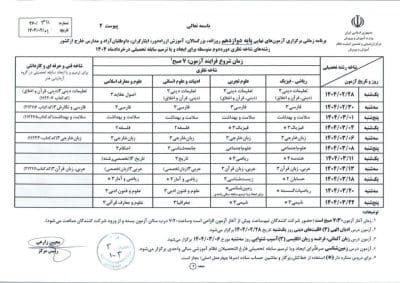 برنامه پایه دوازدهم خرداد 1404